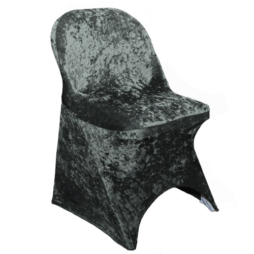 Velvet Spandex Folding Chair Cover Black