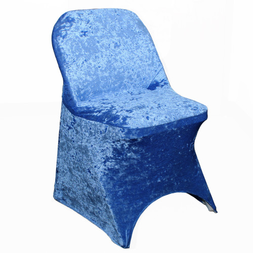 Velvet Spandex Folding Chair Cover Royal Blue