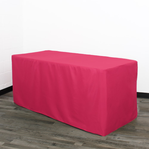 6 ft. Fitted Polyester Tablecloth Rectangular Fuchsia 6 ft. Fitted Polyester Tablecloth Rectangular Fuchsia