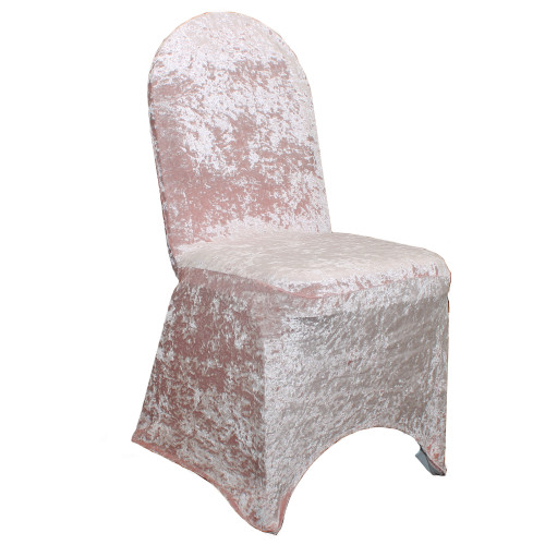 Velvet Spandex Banquet Chair Cover Blush