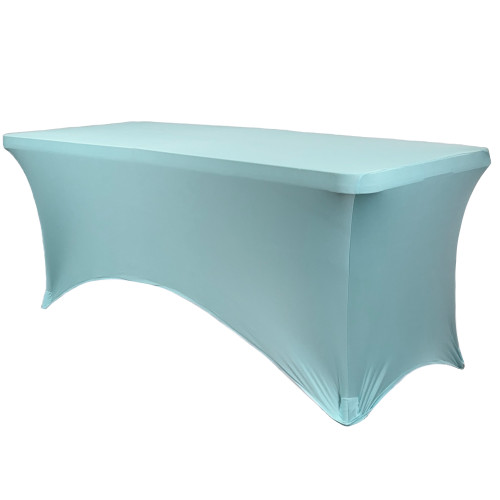 Stretch Spandex 6 ft Rectangular Table Cover Dusty Blue Stretch Spandex 6 ft Rectangular Table Cover Dusty Blue