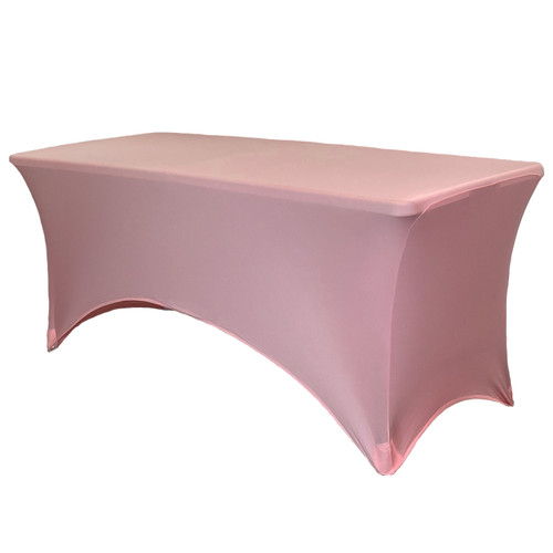 Stretch Spandex 6 ft Rectangular Table Cover Dusty Rose Stretch Spandex 6 ft Rectangular Table Cover Dusty Rose