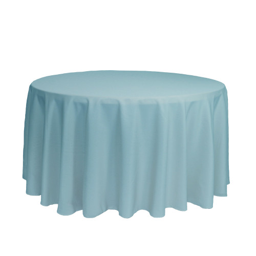 120 Inch Round Polyester Tablecloth Dusty Blue