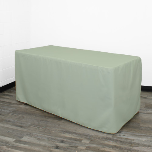 6 ft Fitted Polyester Tablecloth Rectangular Sage 6 ft Fitted Polyester Tablecloth Rectangular Sage