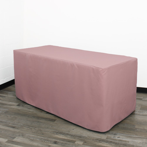 8 ft. Fitted Polyester Tablecloth Rectangular Dusty Rose 8 ft. Fitted Polyester Tablecloth Rectangular Dusty Rose