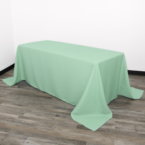 90 x 132 Inch Rectangular Polyester Tablecloth Mint