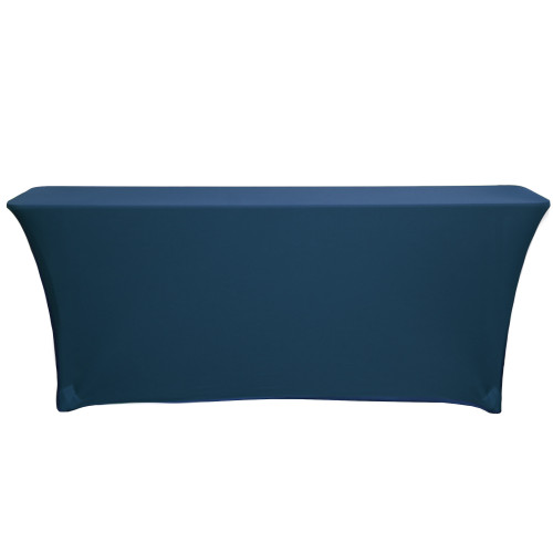 Stretch Spandex 8 ft x 18 Inches Rectangular Classroom Table Cover Navy Blue Stretch Spandex 8 ft x 18 Inches Rectangular Classroom Table Cover Navy Blue