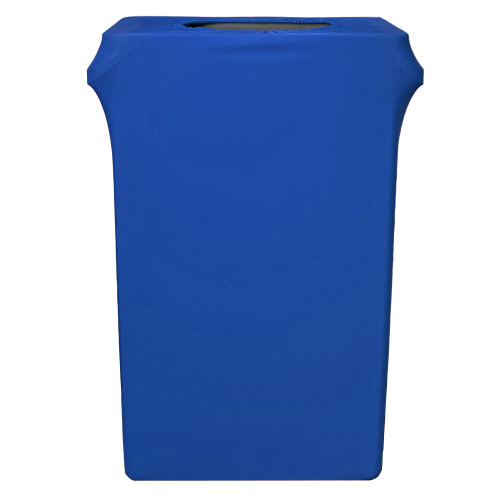 23 Gallon Spandex Slim Jim Narrow Trash Can Cover Royal Blue