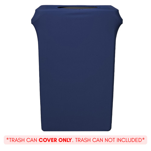 23 Gallon Spandex Slim Jim Narrow Trash Can Cover Navy Blue