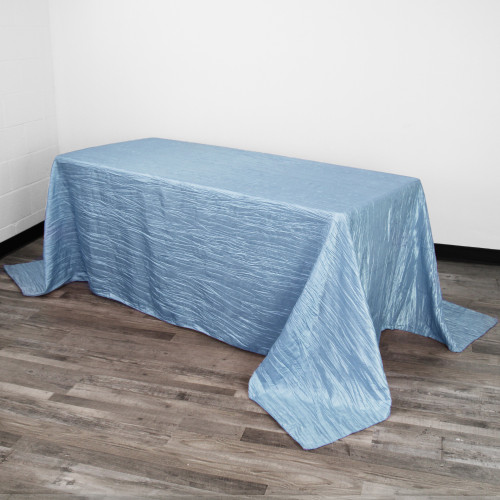 90 x 156 Inch Rectangular Crinkle Taffeta Tablecloth Light Blue