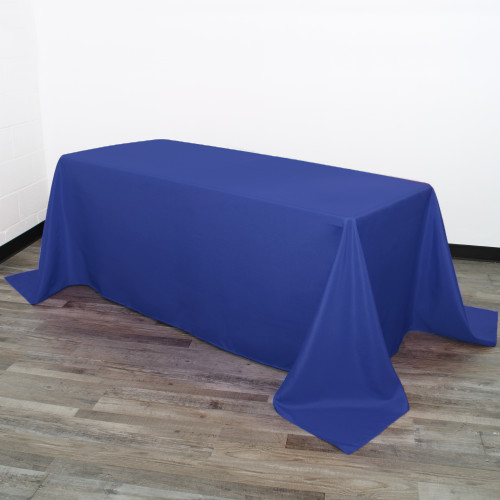 90 x 156 Inch Rectangular Polyester Tablecloth Royal Blue