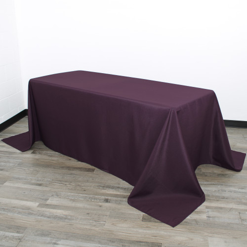 90 x 156 Inch Rectangular Polyester Tablecloth Eggplant
