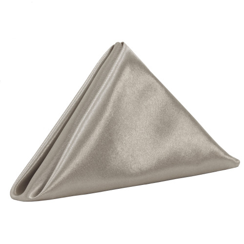 Your Chair Covers - 10 Pack 20 inch Satin Cloth Napkins Silver