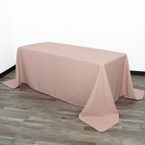 90 x 156 Inch Rectangular Polyester Tablecloth Blush 90 x 156 Inch Rectangular Polyester Tablecloth Blush