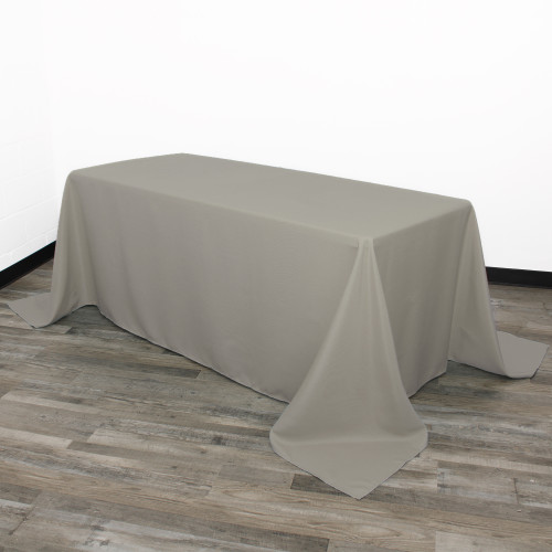 90 x 156 Inch Rectangular Polyester Tablecloth Gray