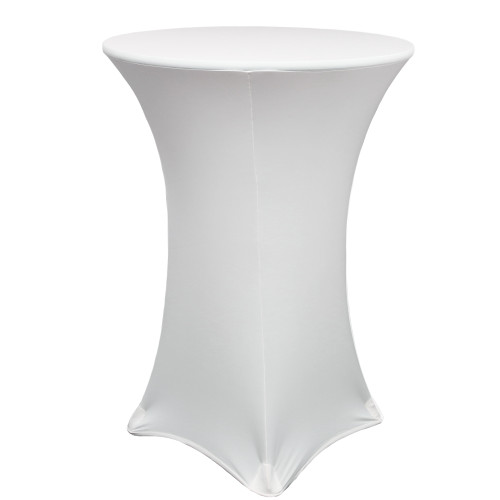32 inch Highboy Cocktail Round Stretch Spandex Table Covers White