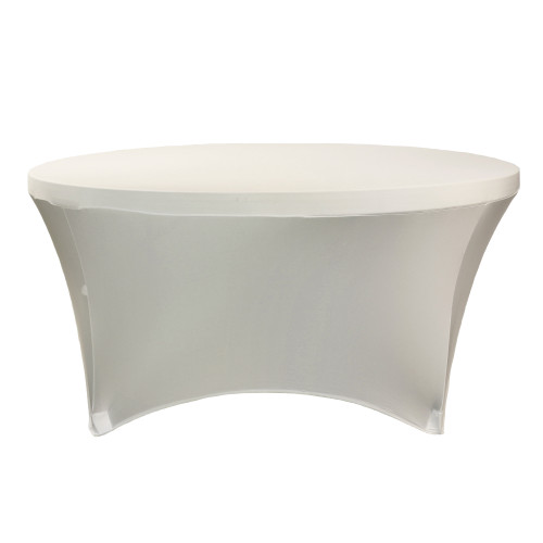 Stretch Spandex 5 ft Round Table Cover Ivory Stretch Spandex 5 ft Round Table Cover Ivory