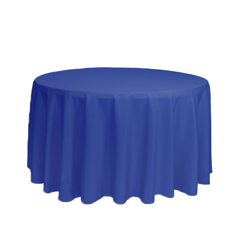 108 inch Round Polyester Tablecloth Royal Blue 108 inch Round Polyester Tablecloth Royal Blue