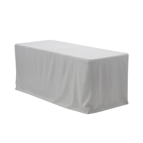 8 ft. Fitted Polyester Tablecloth Rectangular Gray