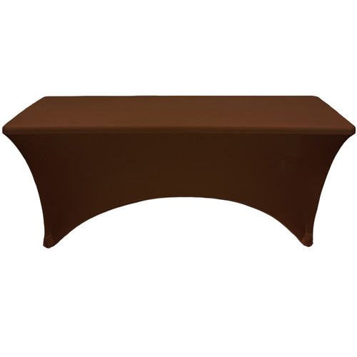 Stretch Spandex 4 ft Rectangular Table Cover Chocolate Brown