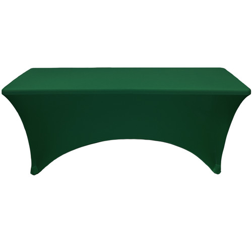 Stretch Spandex 6 Ft Rectangular Table Cover Hunter Green Front