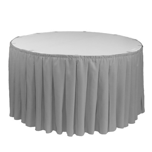 Silver 14 feet POLYESTER PLEATED TABLE SKIRT Tradeshow Party Catering Light Gray 