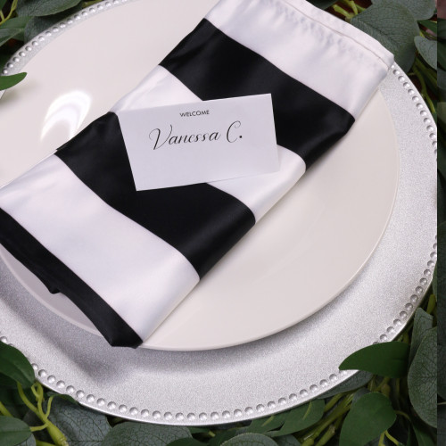 black and white striped napkins 