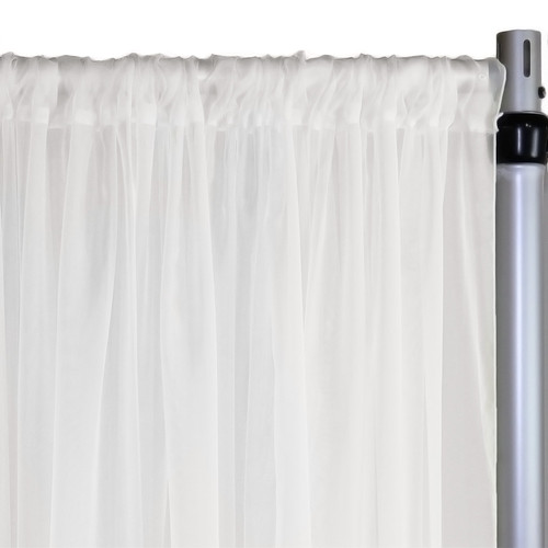 Voile Sheer Drape/Backdrop 10 ft x 116 Inches White 