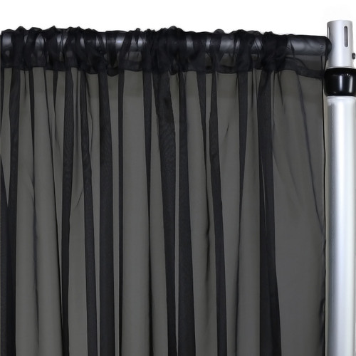 Voile Sheer Drape/Backdrop 14 ft x 116 Inches Black