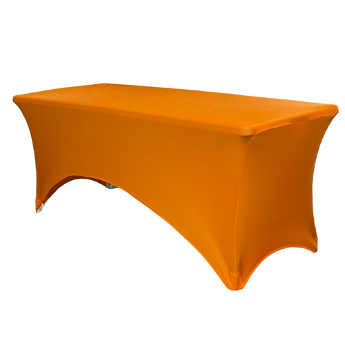 Stretch Spandex 5 ft Rectangular Table Cover Orange