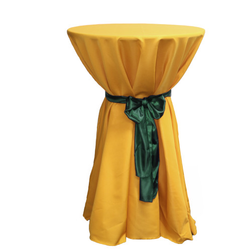 120 Inch Round Polyester Tablecloth Gold