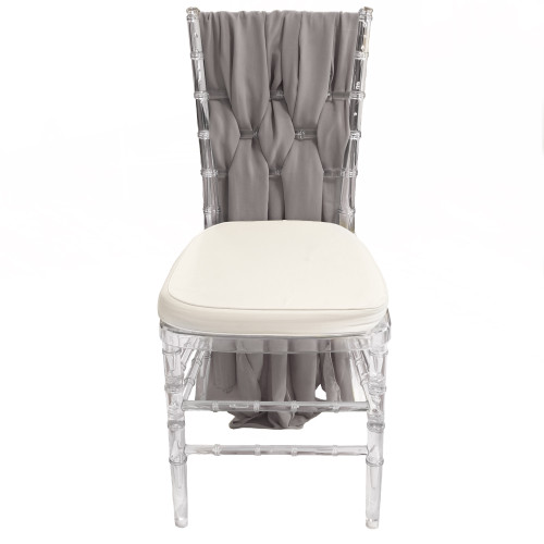 5 Pack 6 Ft Chiffon Chiavari Chair Sashes Dark Silver