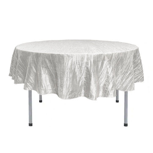 90 Inch Round Crinkle Taffeta Tablecloth White