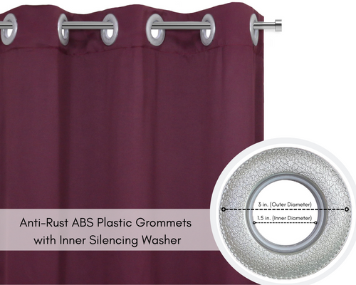 42 X 63 Inch Blackout Polyester Curtains with Grommets Burgundy - Grommets