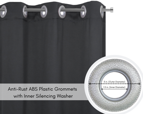 52 X 63 Inch Blackout Polyester Curtains with Grommets Black - Grommets