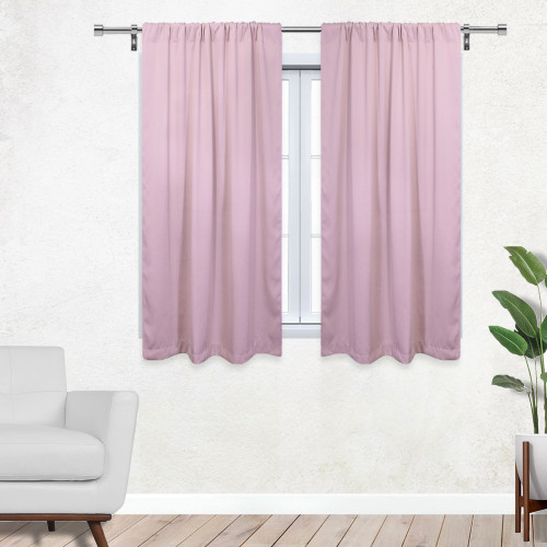  42 X 63 Inch Blackout Polyester Curtains with Rod Pocket Blush - 2 Panels
