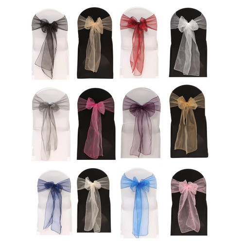 10 Pack Organza Sashes Eggplant Your Chair Covers Inc.