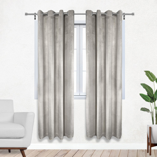 White Curtains Two Panel Silver Ring 66x90inches Each Off White/pale Grey 