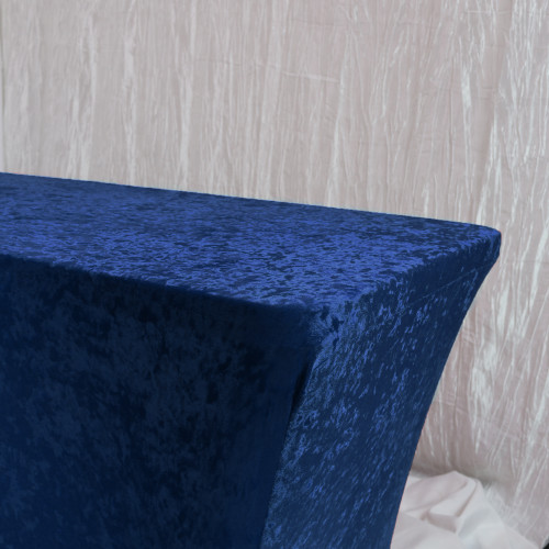 Velvet Spandex 8 Ft Rectangular Table Cover Navy Blue