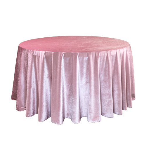 120 Inch Round Royal Velvet Tablecloth Dusty Rose