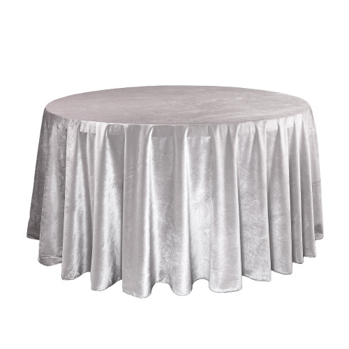 120 Inch Round Royal Velvet Tablecloth Gray
