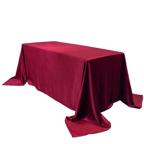 90 x 132 Inch Rectangular Royal Velvet Tablecloth Burgundy 