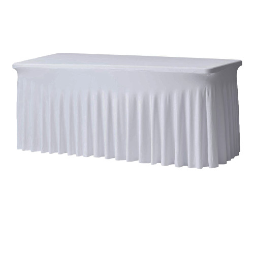 YourChairCovers 6 Ft. Rectangular Stretch Tablecloth White By