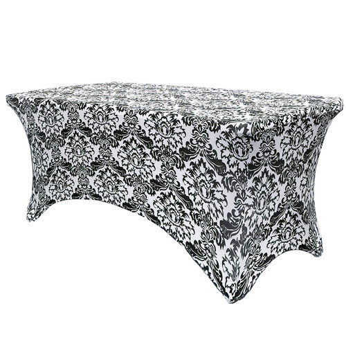 Stretch Spandex 6 Ft Rectangular Table Cover Damask