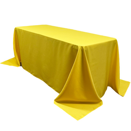 90 x 132 Inch Rectangular Polyester Tablecloth Canary Yellow