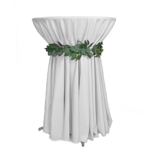 120 inch Round Polyester Tablecloths White on cocktail table