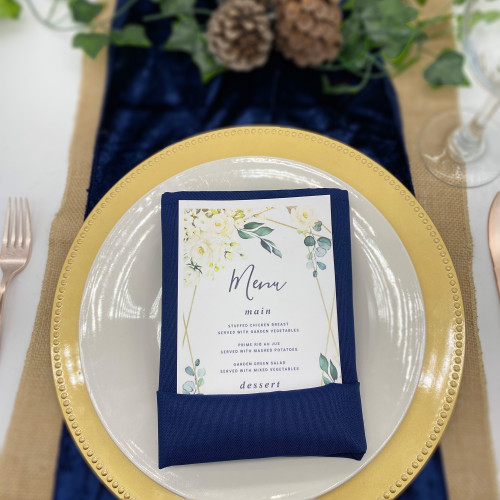 Navy Blue Tablecloths, Chair Covers, Napkins and Table Linens