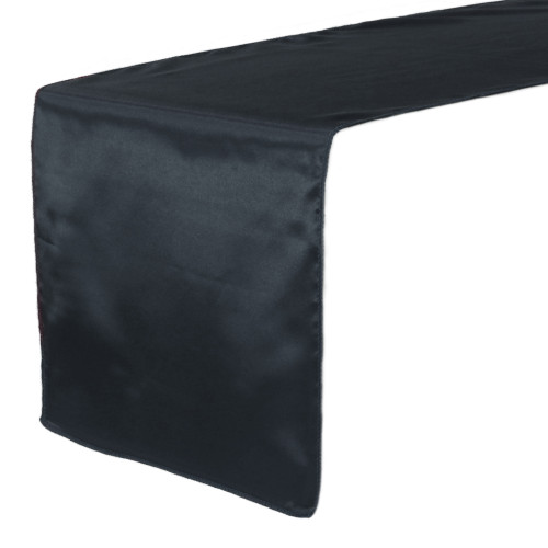 14 x 108 inch Satin Table Runners Black