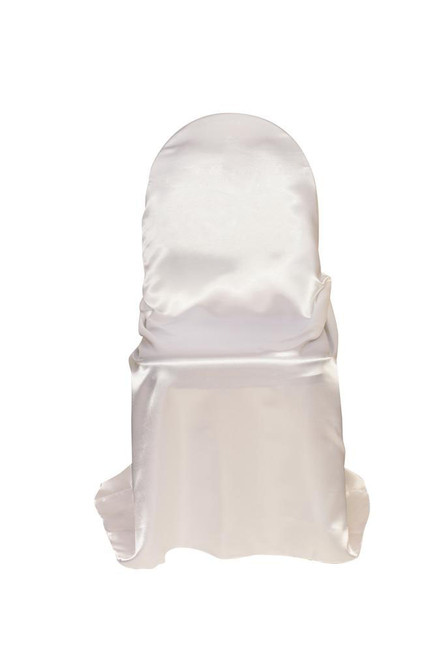 Wholesale Satin Self-Tie Universal Chair Covers White