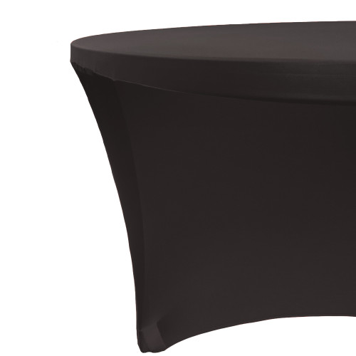 Stretch Spandex 5 ft Round Table Covers Black Side